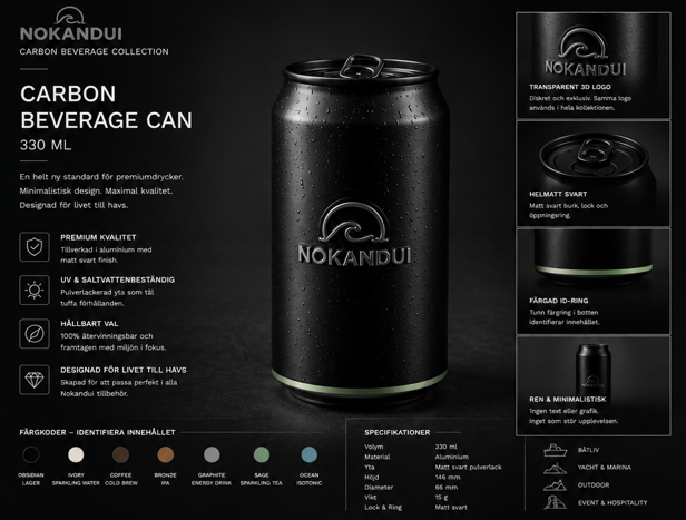 Carbon Beverage Can 330 ml — 24-pack — Nokandui 2