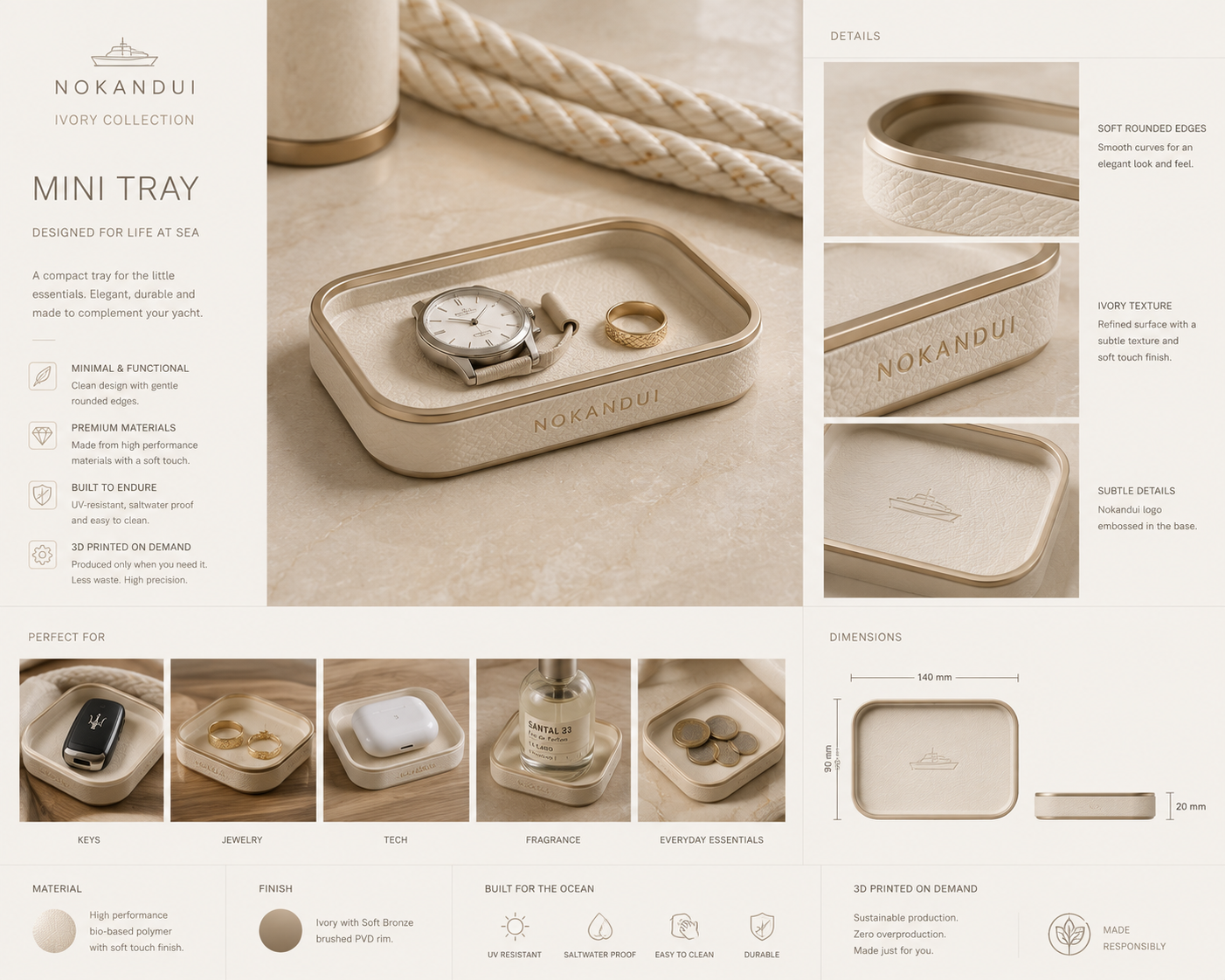 Nokandui Mini Tray — Ivory